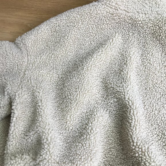 Shein Ladies Wool Blend Cropped Jacket Beige Size Small Faux Fur Sherpa - Picture 6 of 12